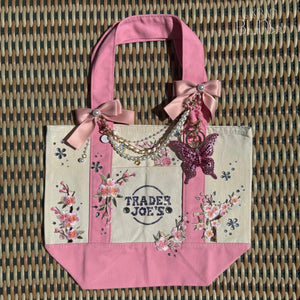 Custom Floral Pink Trader Joe’s Tote