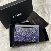 Mint Purple Ombre Chanel Card Holder Strassed