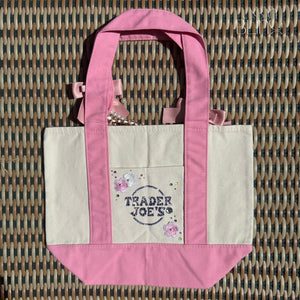 Custom Floral Pink Trader Joe’s Tote