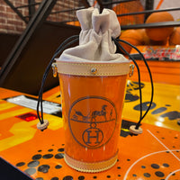 Upcycled Orange Shopping Bag Cup