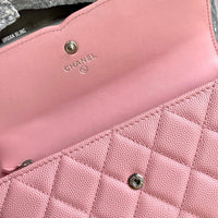 Pink White Filigree Long Chanel Wallet