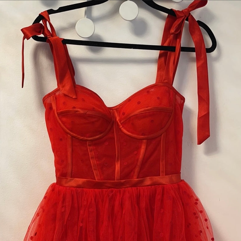 Made to Order Red Tulle Dress