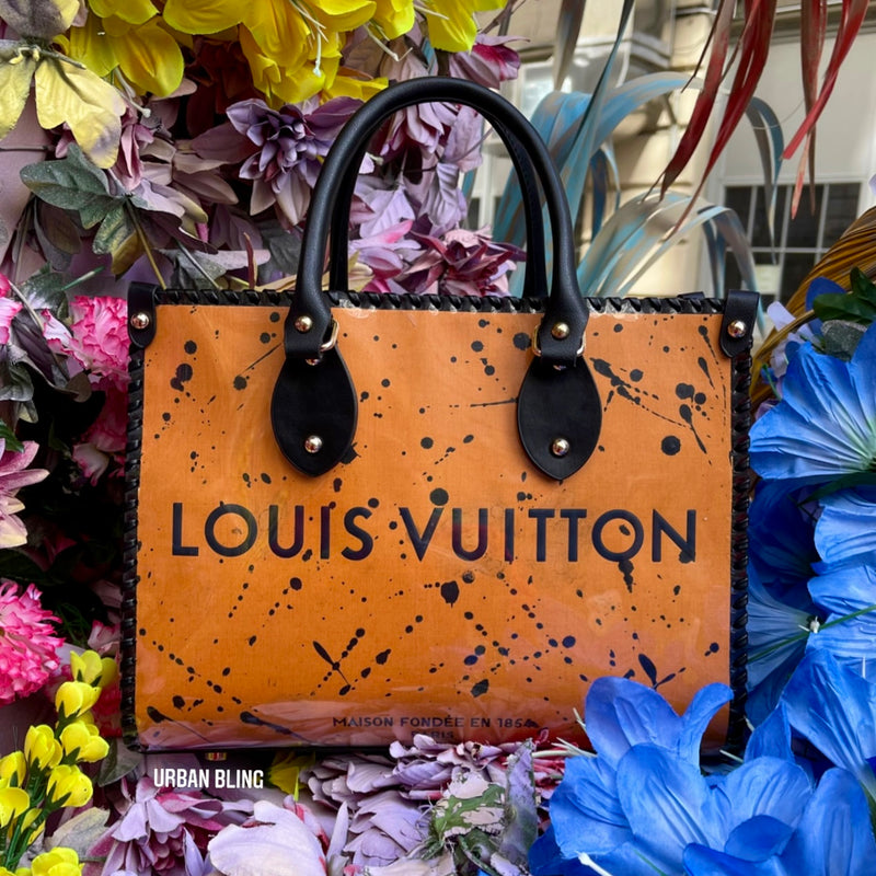 Custom painted Authentic Louis Vuitton bucket bag